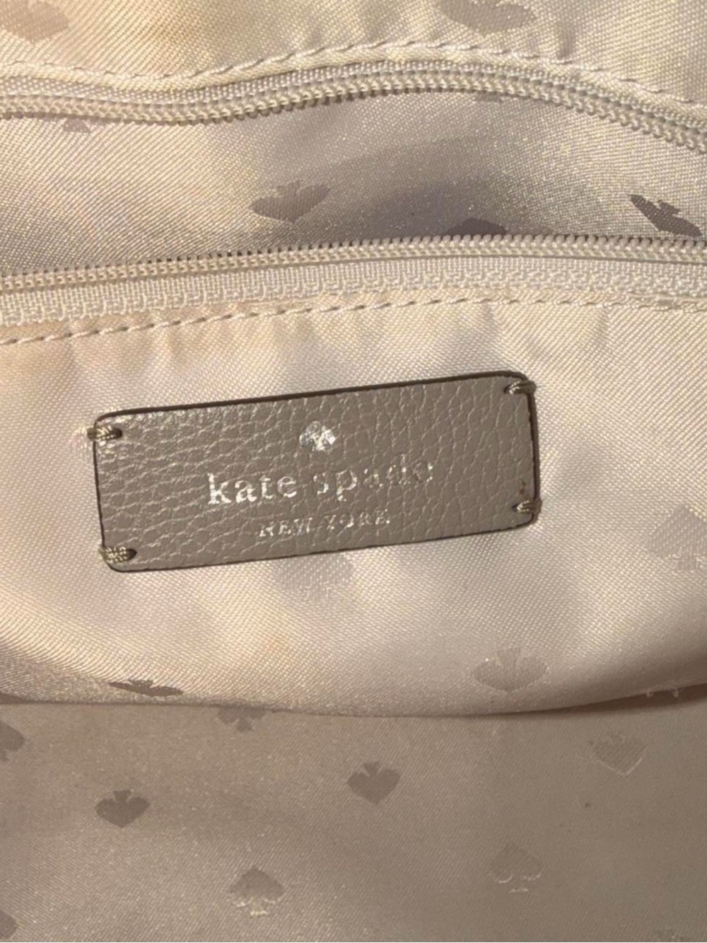 Kate Spade Patterson Drive Small Dome Satchel Taupe Gray Leather Crossbody - Picture 8 of 11